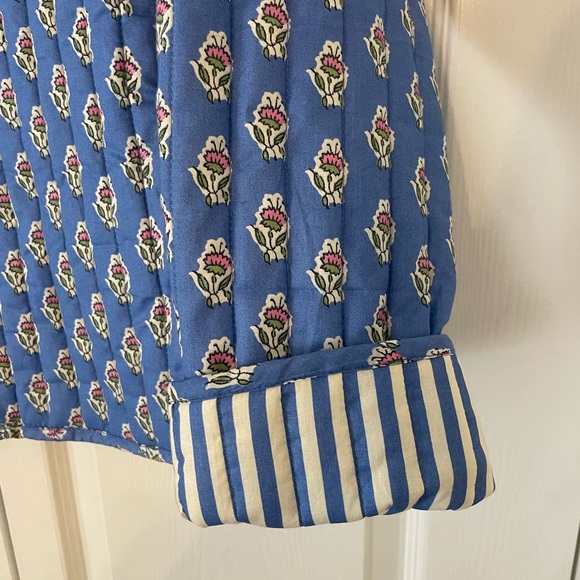 Blue Patterned Quilted Jacket - Picture 4 of 4